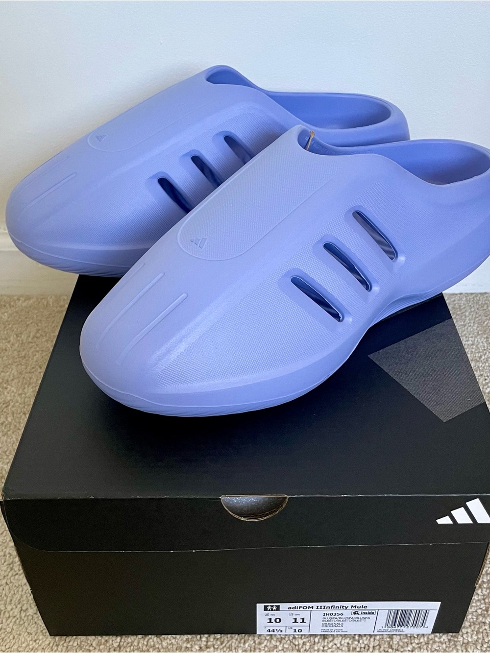 Adidas Originals Adifom IIInfinity Mules in Periwinkle